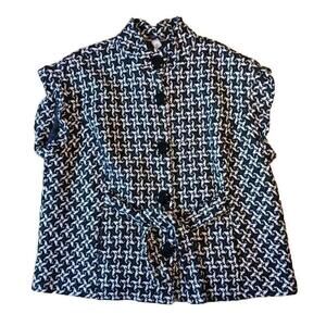 CJ Banks Houndstooth Vest Ladies 3XL Sleeveless Jacket